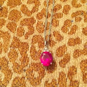 925 Ruby and Dimond Necklace